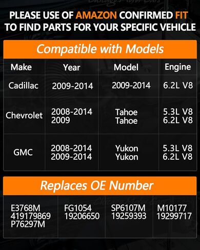 مجموعة وحدة مضخة الوقود الكهربائية OKLPF متوافقة مع 2008 2009 2010 2011 2012 2013 2014 Chevy Tahoe 2008-2014 GMC Yukon V8 5.3L 6.2L، 2009-2014 Cadillac 6.2L V8، استبدال E3768M SP6107M in Kuwait