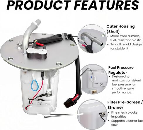 49040-0713 Fuel Pump Assembly w/Oil Filter Compatible with 2013 2014 2015 2016 2017 Kawasaki Ninja 300 EX300 / EX300A / ABS/SE/KRT Edition Replace # UC-T35BKU51 490400713 in Saudi Arabia