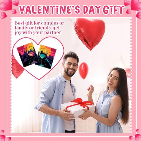 2 Pack Couples Pre Drawn Canvas Paint Kit for Adults Valentines Sip and Paint Art Gifts Valentine's Day Gnome Theme Stretched Canvas for Couples Game Date Night Anniversary, 8'' x 10'' in Saudi Arabia