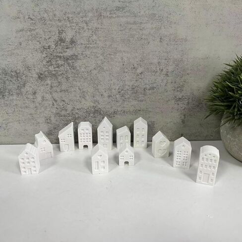House Candle Mold, 12 Pieces 3D Silicone House Molds, House Candle Gypsum Silicone Mold, Reusable Molds for Crafts,Christmas Candle Making Molds in Saudi Arabia