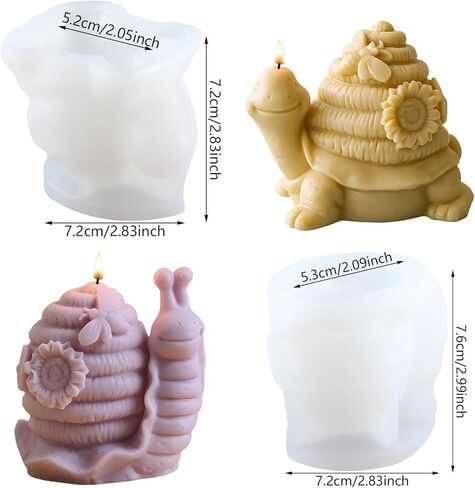 Snail Honeycomb Candle Mold Turtle Beehive Sunflower Silicone Candle Molds for Candles Making Resin Casting Aromatherapy Candles Handmade Wax Home Decor Set of 2 in Saudi Arabia
