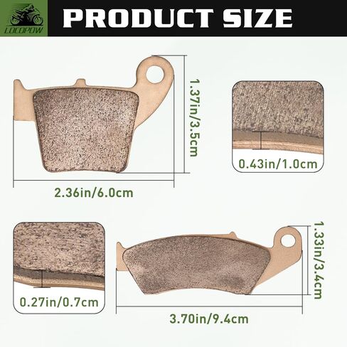 LOCOPOW Brake Pads for Honda CRF450R CRF450X CRF250R CR250 CRF250X CRF450 CRF250 CR250R CR125 CR125R, Front and Rear Sintered Metal in Kuwait