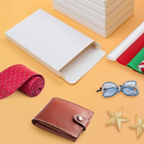Cuyacili 24pcs Gift Wrap Packaging Present Boxes White Cardboard Reusable DIY Paper Box Foldable Rectangle Flat Packaging Boxes for Party Wedding Birthday Anniversary (6 * 3.5 * 0.6in) in Saudi Arabia