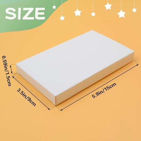 Cuyacili 24pcs Gift Wrap Packaging Present Boxes White Cardboard Reusable DIY Paper Box Foldable Rectangle Flat Packaging Boxes for Party Wedding Birthday Anniversary (6 * 3.5 * 0.6in) in Saudi Arabia