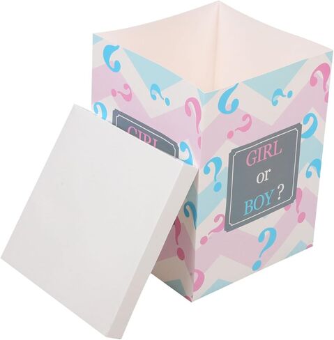 Veemoon Gender Reveal Box,15. 72 X 11. 79 X 11. 79 Inch Foldable Paper Box for Baby Shower Boy Or Girl Gender Reveal Party Decorations in Kuwait