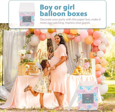 Veemoon Gender Reveal Box,15. 72 X 11. 79 X 11. 79 Inch Foldable Paper Box for Baby Shower Boy Or Girl Gender Reveal Party Decorations in Kuwait