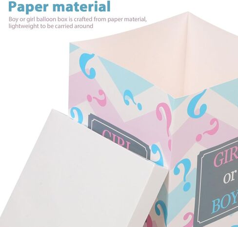 Veemoon Gender Reveal Box,15. 72 X 11. 79 X 11. 79 Inch Foldable Paper Box for Baby Shower Boy Or Girl Gender Reveal Party Decorations in Kuwait