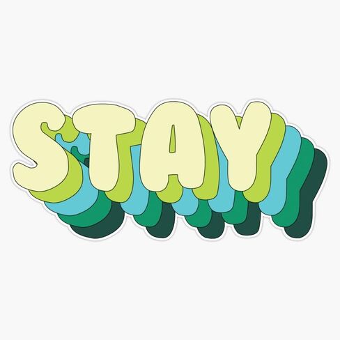 STRAY KIDS - Stay Quote Text BLUE GREEN Fandom Cute Sticker Vinyl Bumper Sticker 6 Mil Thick - Size 5" in Kuwait
