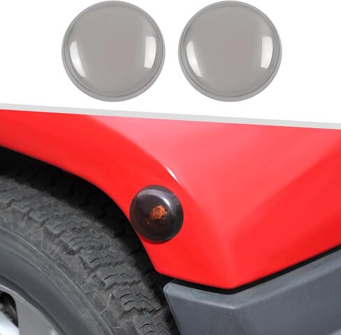 Jimen Fit for Jeep Wrangler JK JKU 2007-2018, 2PCS Fender Turn Signal Light Cover Trim in Kuwait