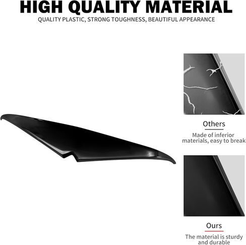 Motorcycle Headlight Eyebrows Sticker Black Headlamp Eyebrow Eyelids Upper Tip Trim Decoration Cover Visor Decoration Fit for Harley Road Glide 2015-later in Kuwait