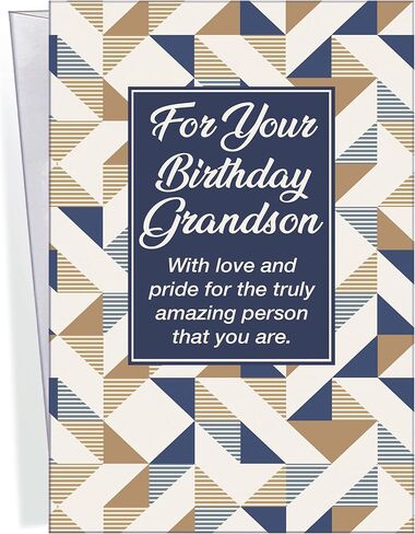 Chuck's Card-O-Rama Grandson Birthday Card - Made in Chicago - Perfect Design & Message - Arrives in a Sturdy, Thick Cardboard Stay-Flat Mailer 95789 in Kuwait