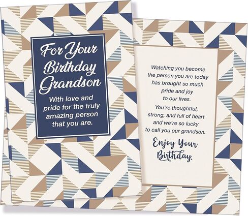 Chuck's Card-O-Rama Grandson Birthday Card - Made in Chicago - Perfect Design & Message - Arrives in a Sturdy, Thick Cardboard Stay-Flat Mailer 95789 in Kuwait