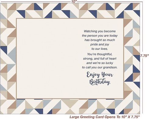 Chuck's Card-O-Rama Grandson Birthday Card - Made in Chicago - Perfect Design & Message - Arrives in a Sturdy, Thick Cardboard Stay-Flat Mailer 95789 in Kuwait
