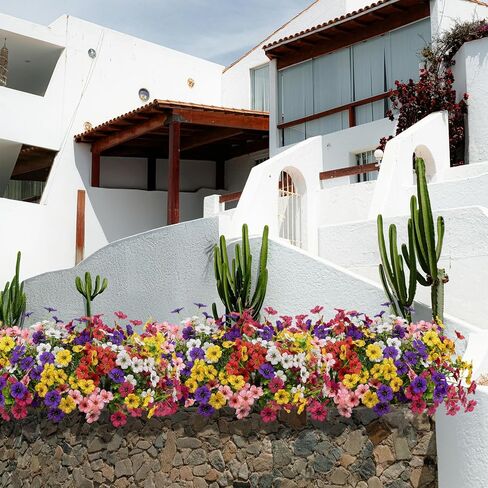 24 Bundles Outdoors Artificial Flowers UV Resistant Fake Silk Flowers Garden Porch Window Box Decoration Faux Plastic Plants for Spring Summer (Mix Color) in Saudi Arabia
