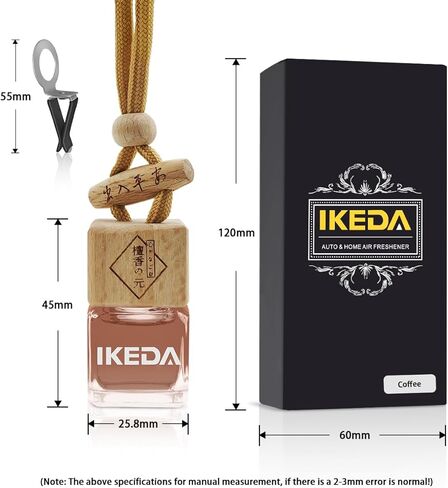 ikeda fragrance Car Air Freshener | Long-Lasting Coffee Aromas | Car Scent Hanging with Vent Clip | Odor Eliminator Deodorizer for Automotive Women Men (Square-Coffee) in Kuwait