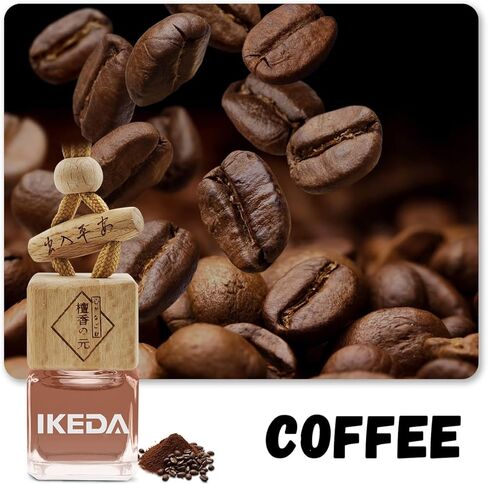 ikeda fragrance Car Air Freshener | Long-Lasting Coffee Aromas | Car Scent Hanging with Vent Clip | Odor Eliminator Deodorizer for Automotive Women Men (Square-Coffee) in Kuwait