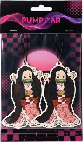 PumpCar 2 pieces double-sided Nezuko Japanese hanging Cherry-Scented car air Freshener Anime Cool for rearview mirror Car Interior Accessories Household Gifts in Saudi Arabia
