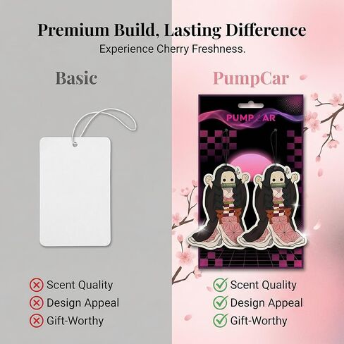 PumpCar 2 pieces double-sided Nezuko Japanese hanging Cherry-Scented car air Freshener Anime Cool for rearview mirror Car Interior Accessories Household Gifts in Saudi Arabia