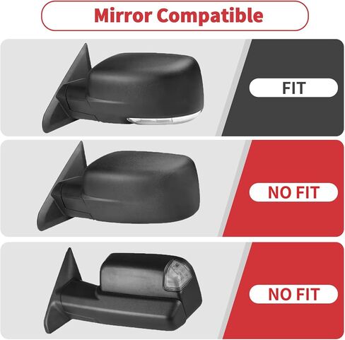 Linskip Driver and Passenger Side Mirror Covers Compatible with 2009-2018 RAM 1500 & 2019-2024 RAM 1500 Classic with Turn Signal Light Cutout, Door Mirror Bezel Caps Chrome in Kuwait