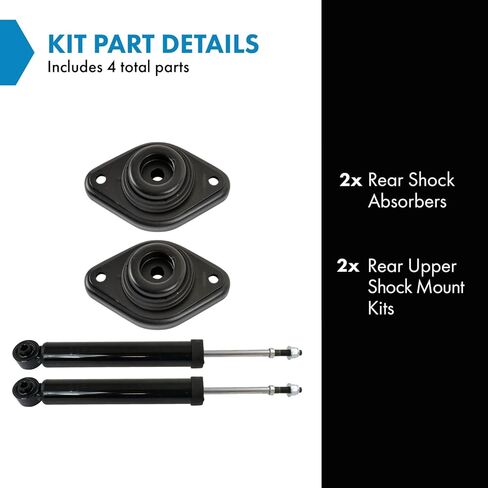TRQ Rear Suspension Kit Shock Absorber Shock Mount Kit Compatible with 2013 INFINITI JX35 2014-2019 QX60 2013-2018 Nissan Pathfinder in Kuwait