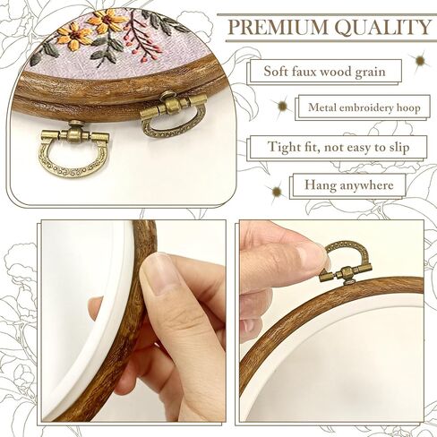 6 Pcs Embroidery Hoop Frame Set, Circle Hoop Ring Cross Stitch Hoop for Embroidery, Cross Stitch, Needlework, Art Craft Handy Sewing and Christmas Decoration (Size-6") in Saudi Arabia