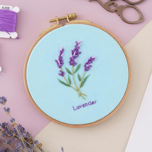 Daisy Flowers Embroidery Kit for Beginners Adult, Easy to Learn Floral Pattern Craft Kits Cross Stitch Kits with Embroidery Hoops, Crafts for Adults, DIY Needlework Gifts for Women Mom in Kuwait