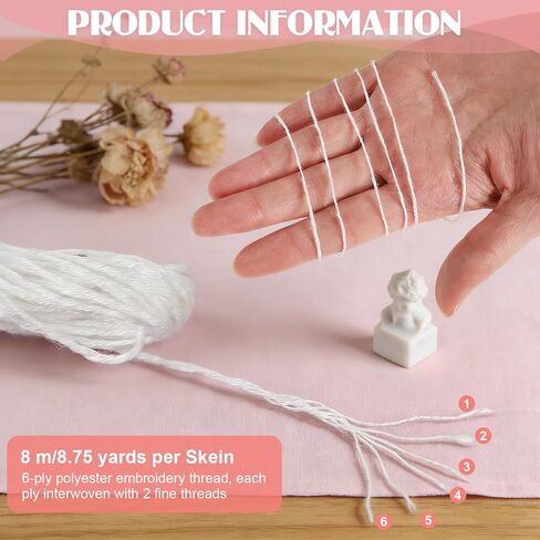 10PCS 8.75 Yards White Glow in The Dark Embroidery Thread Neon Cross Stitch Polyester Strings for Beginners Luminous Cross Stitch Yarn for Sewing Patterns Crochet Crafts DIY Accessories in Saudi Arabia