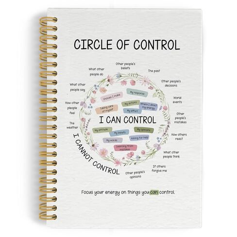 YLZlhb Mental Health Spiral Notebook Journal, Circle of Control Therapy Notebooks for Note Taking, Inspirational Gifts for Women, Therapy Therapist Gifts Hardcover Spiral Journal 5.5x8.3 Inches in Kuwait