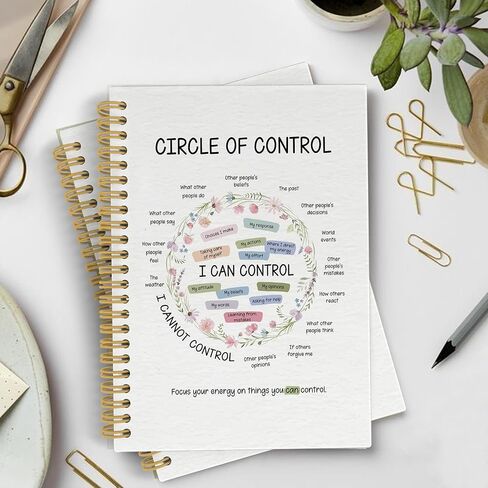 YLZlhb Mental Health Spiral Notebook Journal, Circle of Control Therapy Notebooks for Note Taking, Inspirational Gifts for Women, Therapy Therapist Gifts Hardcover Spiral Journal 5.5x8.3 Inches in Kuwait
