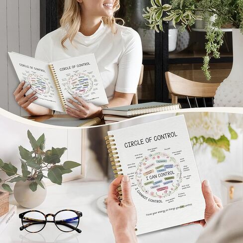 YLZlhb Mental Health Spiral Notebook Journal, Circle of Control Therapy Notebooks for Note Taking, Inspirational Gifts for Women, Therapy Therapist Gifts Hardcover Spiral Journal 5.5x8.3 Inches in Kuwait