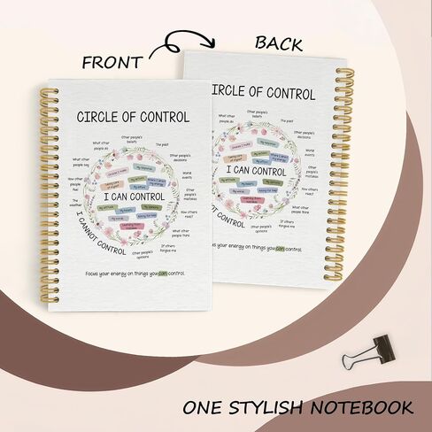 YLZlhb Mental Health Spiral Notebook Journal, Circle of Control Therapy Notebooks for Note Taking, Inspirational Gifts for Women, Therapy Therapist Gifts Hardcover Spiral Journal 5.5x8.3 Inches in Kuwait