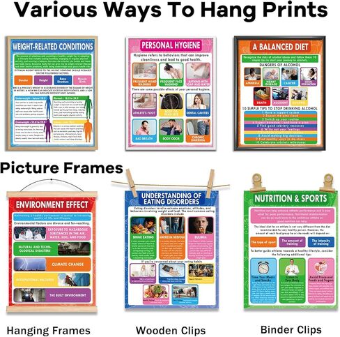 13Pcs Health Lifestyles Posters for Classroom Health and Physical Educational Learning Materials Fitness Food Chart Nutrition Sports Wall Art for Back to School Student Teacher Home Kitchen Wall Decor in Saudi Arabia