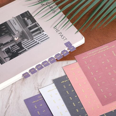 10 Sheets Monthly Tabs, Self Adhesive Planner Month Tabs Colorful Planner Monthly Index Tab Month Separator Tab Calendar for Planners Office Study Journal Agendas in Kuwait