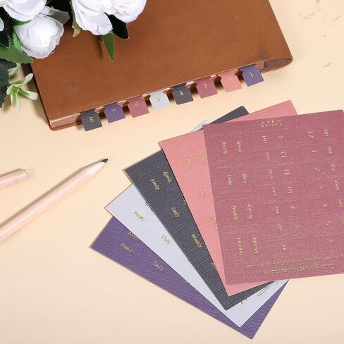 10 Sheets Monthly Tabs, Self Adhesive Planner Month Tabs Colorful Planner Monthly Index Tab Month Separator Tab Calendar for Planners Office Study Journal Agendas in Kuwait