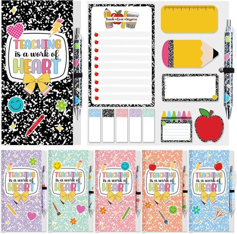 Marhpveua 6 Pack Teacher Appreciation Sticky Notes and Pen Set Teacher Appreciation Gifts Best Teacher Note Blackboard Self-Stick Note Pads Writing Memo Pads for Teacher Appreciation Week End of Year in Saudi Arabia