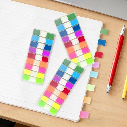 Sticky Tabs Page Markers Colored 360 PCS, Transparent Note Strip Index Tabs for Page Marking, Label Self-Stick Notes in Kuwait