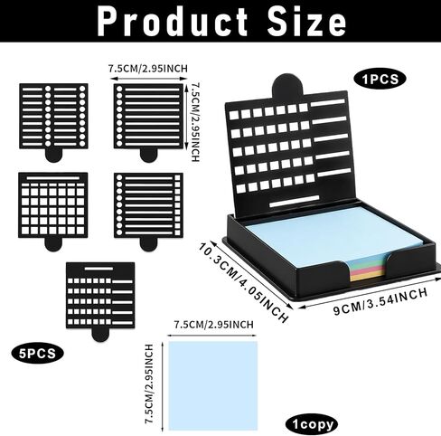 A Set Of Sticky Note Holder,Post It Note Holder,Containing 5 Different Templates And 1 Sticky Note Sticky Note Stencil,Sticky Note Dispenser,Sticky Note Organizer,Suitable For A Home Office To-Do List in Saudi Arabia