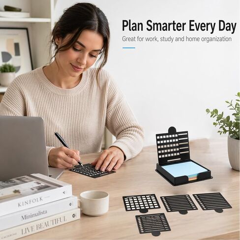 A Set Of Sticky Note Holder,Post It Note Holder,Containing 5 Different Templates And 1 Sticky Note Sticky Note Stencil,Sticky Note Dispenser,Sticky Note Organizer,Suitable For A Home Office To-Do List in Saudi Arabia
