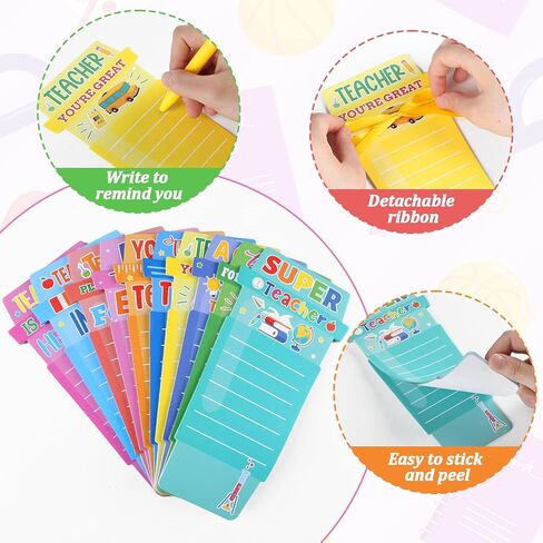 Qyeahkj 10 Sets Teacher Coffee Cup Notepad with Pen, Teacher Appreciation Personalized Sticky Notes Teacher Gifts Bulk, Large Do List Note Thank You Teacher's Day Gift Office School Classroom Supplies in Kuwait