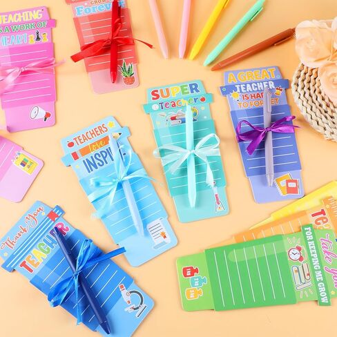 Qyeahkj 10 Sets Teacher Coffee Cup Notepad with Pen, Teacher Appreciation Personalized Sticky Notes Teacher Gifts Bulk, Large Do List Note Thank You Teacher's Day Gift Office School Classroom Supplies in Kuwait