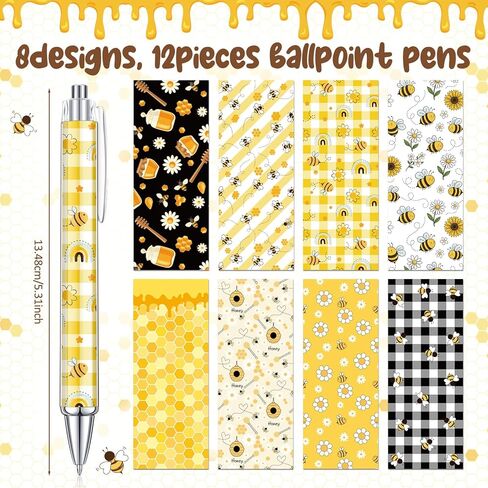 Geyoga 24 Pcs Bee Sticky Notes with Pens - Bee Themed Gift Stationery Set Cute Self Adhesive Notepads Honey Memo Notes Ballpoint Pens for School Office Home Teachers Party Supplies in Kuwait