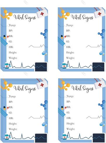10 Pcs Vital Signs Sticky Notes Nurse Sticky Notes Patient Health Checklist Healthcare Recording Notes Medical Checklist Pad for Vital Signs Monitoring Nursing Gift Healthcare Supplies (3x4.16 Inch) in Saudi Arabia