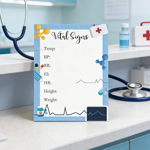 10 Pcs Vital Signs Sticky Notes Nurse Sticky Notes Patient Health Checklist Healthcare Recording Notes Medical Checklist Pad for Vital Signs Monitoring Nursing Gift Healthcare Supplies (3x4.16 Inch) in Saudi Arabia