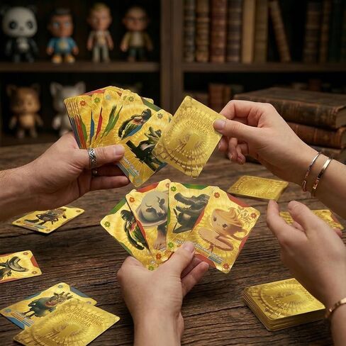 56 PCS Gold Italian Brainrot Cards - Gold Foil Meme Trading Cards Collection - Viral Steal a Brainrot Card Pack for Collectors & Fans - Unique Birthday Gifts & Social Media Prop in Kuwait