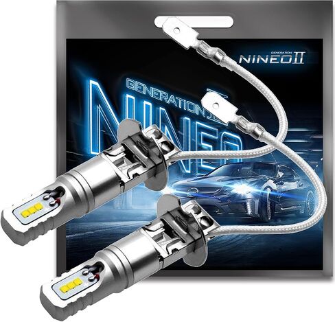 مصابيح ضباب NINEO H3 LED - رقائق CSP 6500K 800LM بيضاء باردة شديدة السطوع - عبوة من قطعتين in Kuwait