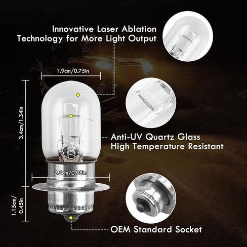 1151 P15S Halogen Bulbs 12V 35W P15S-25-1 for ATV UTV Scooter Moped Motorcycle Golf cart Replacement Lamp, 2 Pcs in Saudi Arabia
