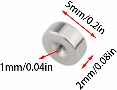 20pcs Silver 1.0MM x 5MM Round Cake Earrings Backs Stainless Steel Secure and Comfortable Stud Screw Backs Jewelry Making in Kuwait