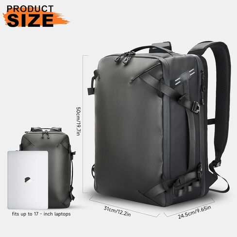 40L Travel Backpack for Men, Fits 17 Inch Laptop Backpack, Water-Resistant, Adjustable Shoulder Straps, Large Weekender for Travel & Commute in Saudi Arabia