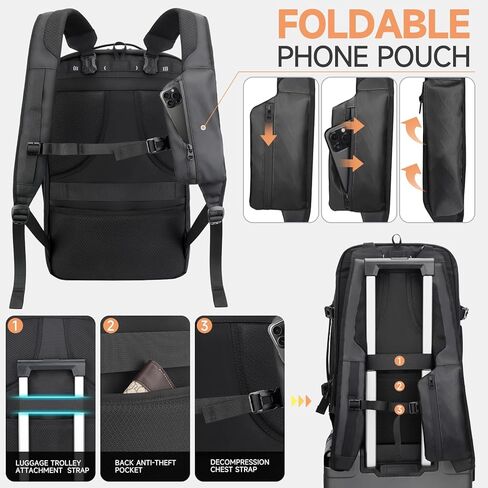 40L Travel Backpack for Men, Fits 17 Inch Laptop Backpack, Water-Resistant, Adjustable Shoulder Straps, Large Weekender for Travel & Commute in Saudi Arabia