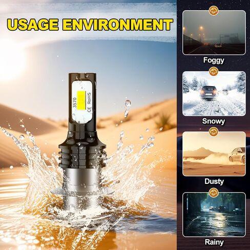 LED Headlight Bulbs for Polaris Outlaw 90 50 Sportsman 90 110 2007-2019 0453570, H6 H6M P15D, 55W, 6000K White, 12000 Lumens, Plug and Play, IP68, 2-Pack in Saudi Arabia